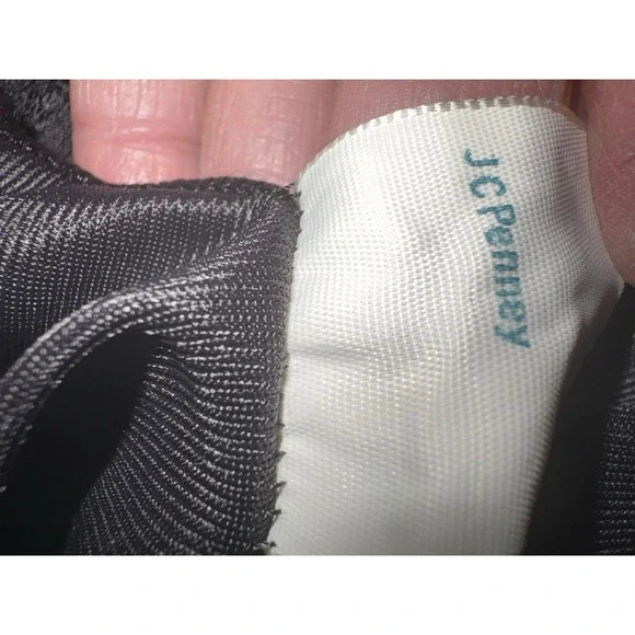 VTG JCPenney Black Nylon Lace Full Slip Nightgown Sz M Long Maxi Lingerie 53" - Picture 6 of 6